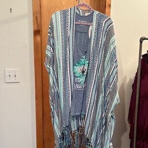 Ariat Gray Graphic Tee with Green Accents